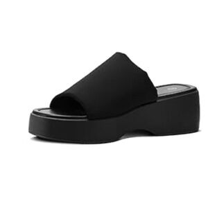 Women's Black Platform Slide Sandals